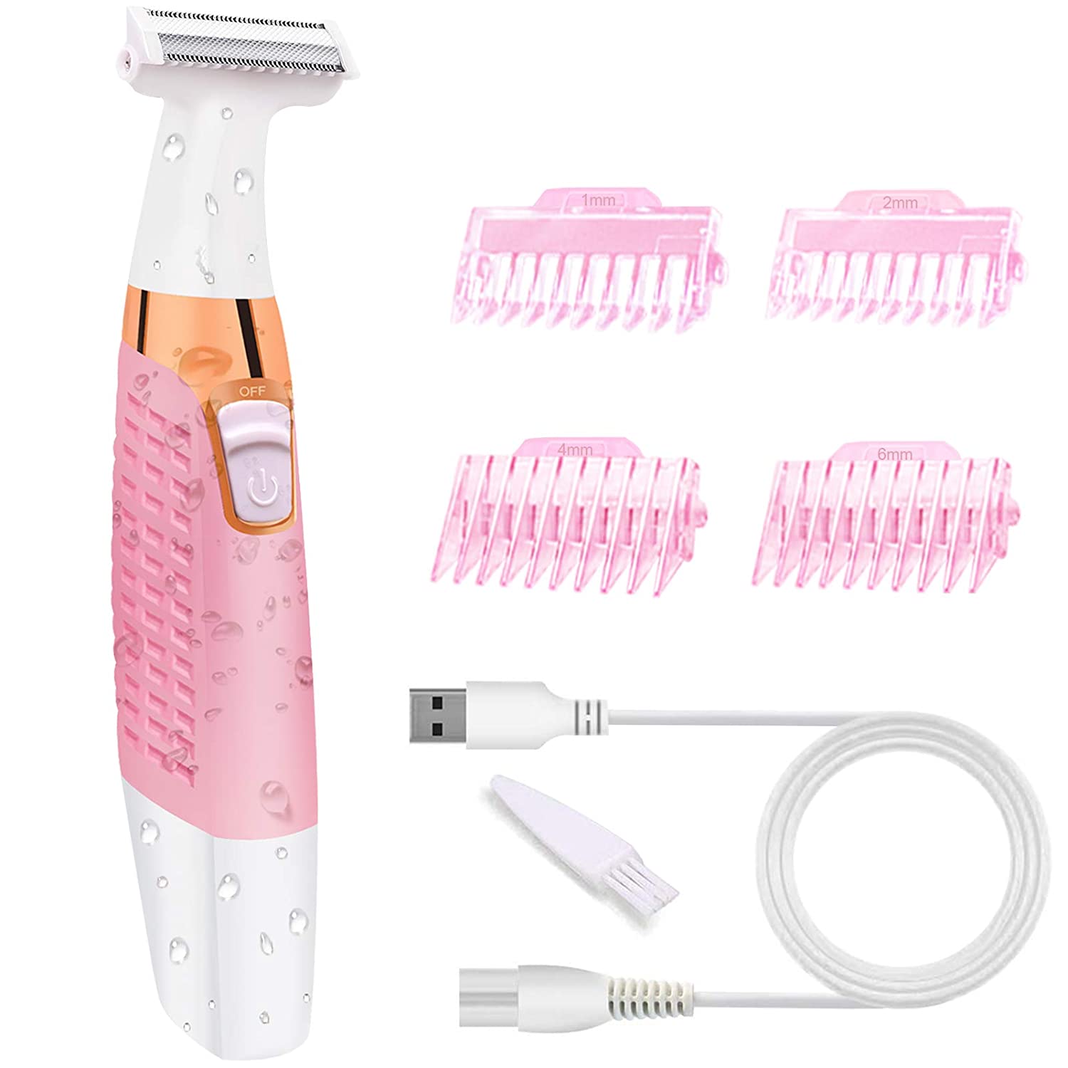 S-shaped Cordless Lady Trimmer with 4 Trimming Combs