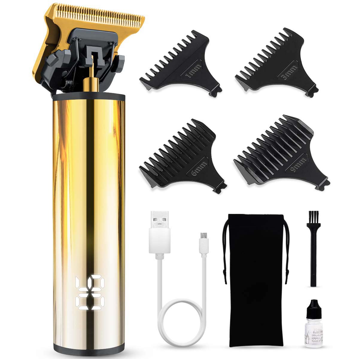 Stainless Steel Cordless T-Blade Hair Trimmer 